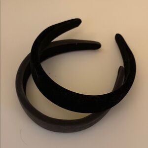 Classic Black and Grey Hair Padded Velveteen Headbands